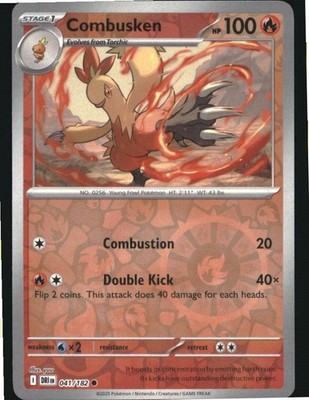 Combusken 041/182 Common Destined Rivals Pokemon Reverse Holo Near