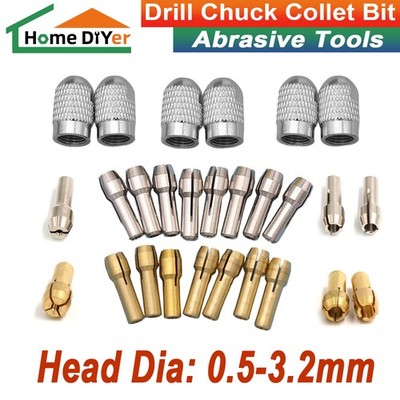 Brass/Plating Drill Chuck Collet Drill Bit For Rotary Tools Adapter Ø 0.5-3.2mm
