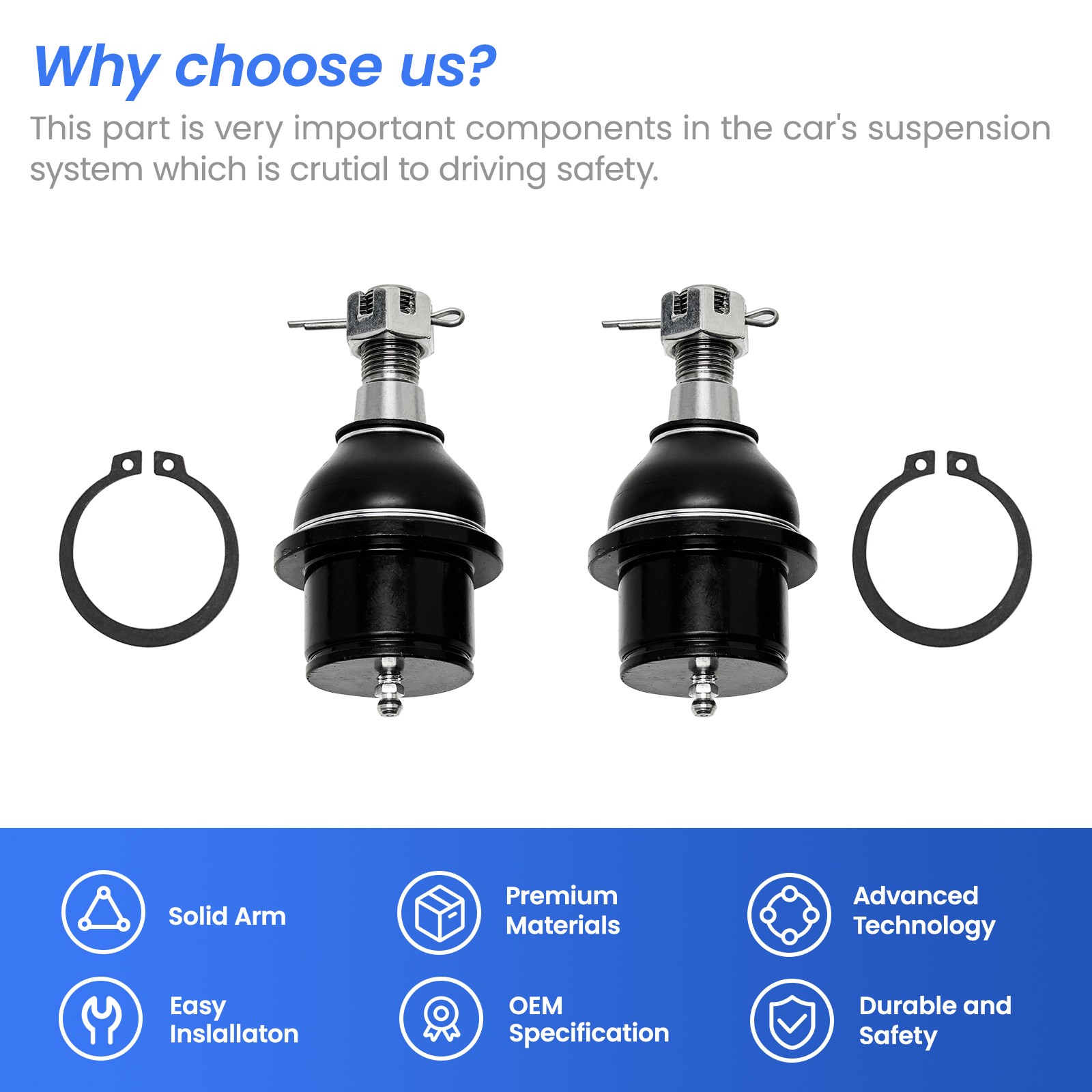 2pc Front Suspension Lower Ball Joint for Ford F-150 Lincoln Mark LT K80149