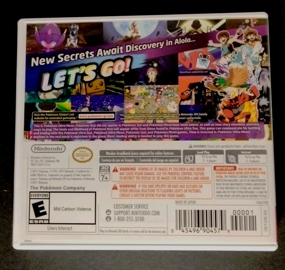Pokemon Ultra Moon Nintendo 3ds Authentic Box Case Artwork ONLY | eBay
