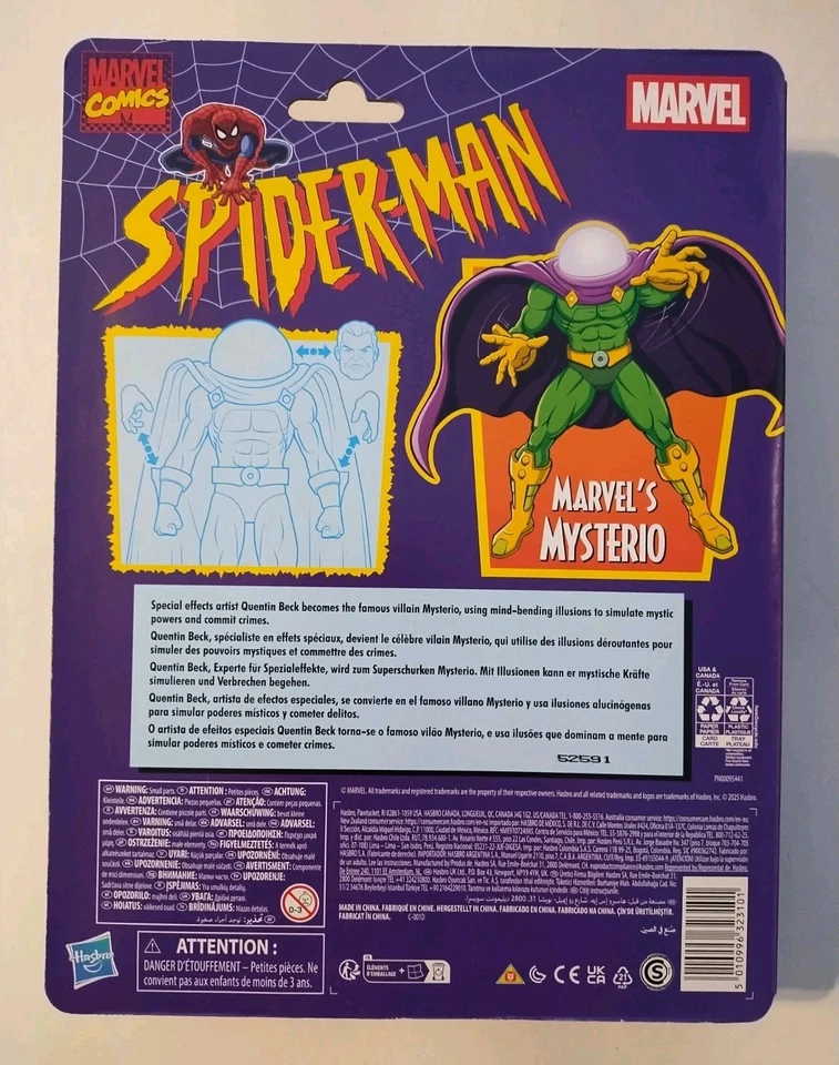 Tarjetero retro Marvel Legends 6" Spider-Man Mysterio exclusivo de Walmart Foto 3 de 3
