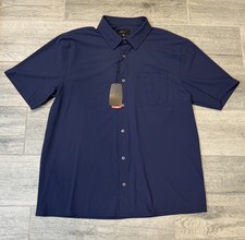 Greg Norman Short Sleeve Button-Up Shirt Navy...