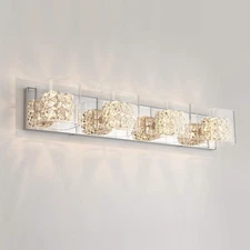 Artika AMP110-CCA Crystal Cubes 4-Light Wall Modern Fixture, Clear