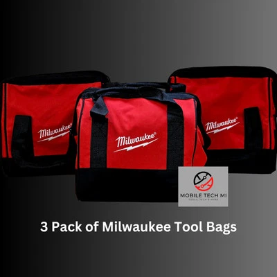 3 Pack 3x Milwaukee M12 M18 Contractor Tool Bag 11" x 10" x 8" Small Medium Size