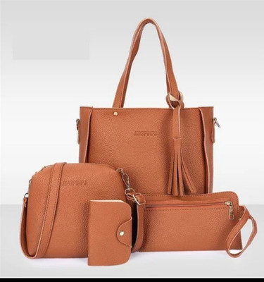 JINGPINPU Damen Kunstleder Handtaschen Set, 4-teilig, verschiedene Farben