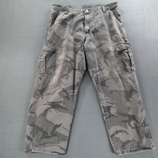 Wrangler Authentic Issue Cargo Pants Men's 38/29 Camouflaged Gray Camo Y2K
