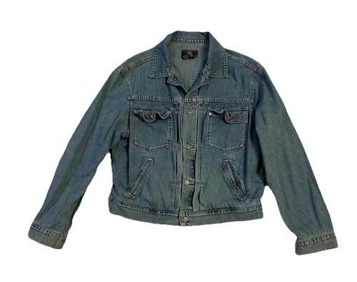 RRL, Vintage RRL Ralph Lauren Denim Jean Trucker Jacket USA Three Star 90s Size Large