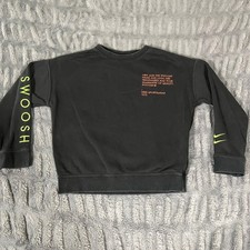 Kids Nike Sportswear Black Crewneck Sweatshirt Swoosh Logo Size S
