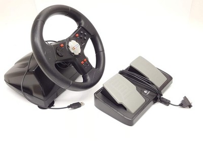 LOGITECH NASCAR RACING WHEEL E-UK12 USB W/ PEDALS PC TESTED