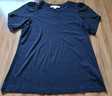 Womens Michael Kors S Tulip Puff Sleeve Shirt Blouse Top Navy Dark Blue