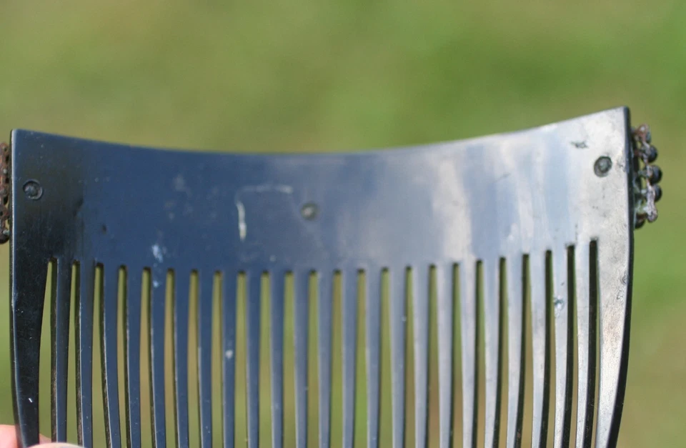 古董 *:艺术装饰/维多利亚月经黑发组合:* 4 3/4 X 2.5 爱 — 第 2/4 张图片