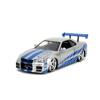 Jada 1:24 2002 Nissan Skyline GTR 34 silber Fast & Furious 7 Diecast Auto - 97158