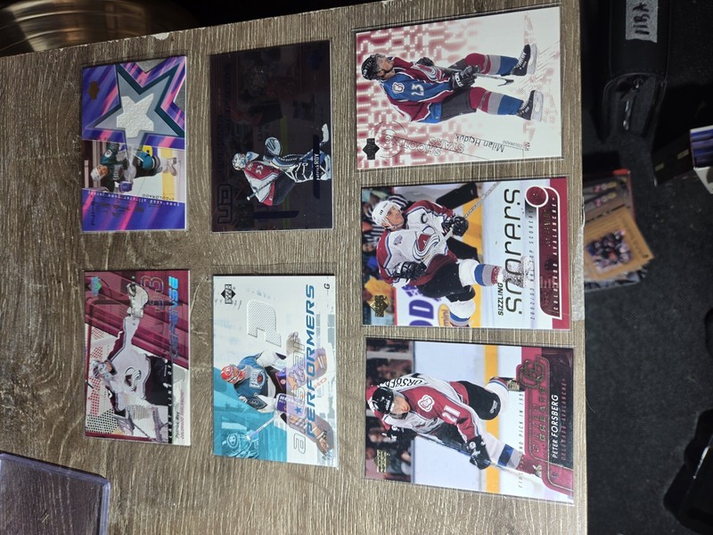 99-03 UPPER DECK Colorado Avalanche Lot. ROY,SAKIC,FORSBERG,HEJUDK, PATCHES, ETC