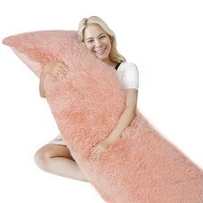 Fuzzy Body Pillow Cover, 20"x 54" Furry Body Pillow Pillowcase, Faux Fur Long...