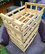 ✅ 3 X Wooden Stackable Storage Crates Large Vegetable Boxes Vintage Trays, Craft