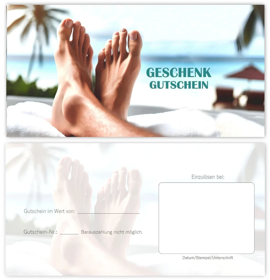 100 x Geschenkgutscheine MIX Gutscheine Wellness Massage Fußpflege Weihnachten - Bild 3 von 4