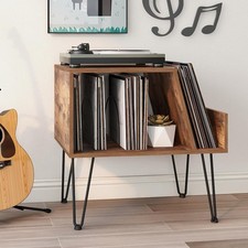 Tohomeor Vinyl Record Player Stand Turntable Stand LPs Album Storage Cabinet Woo