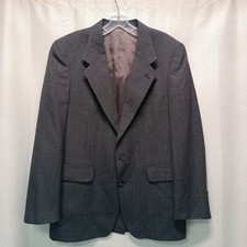 Evan Picone For May D F Gray Plaid Men's Blazer 41R/M Wool USA 2 Button Vtg