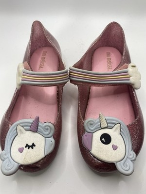 Mini Melissa Unicorn Silver Glitter toddler size 6