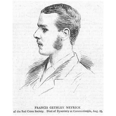 Francis Gethley Meyrick Red Cross Surgeon - Antique Print 1877