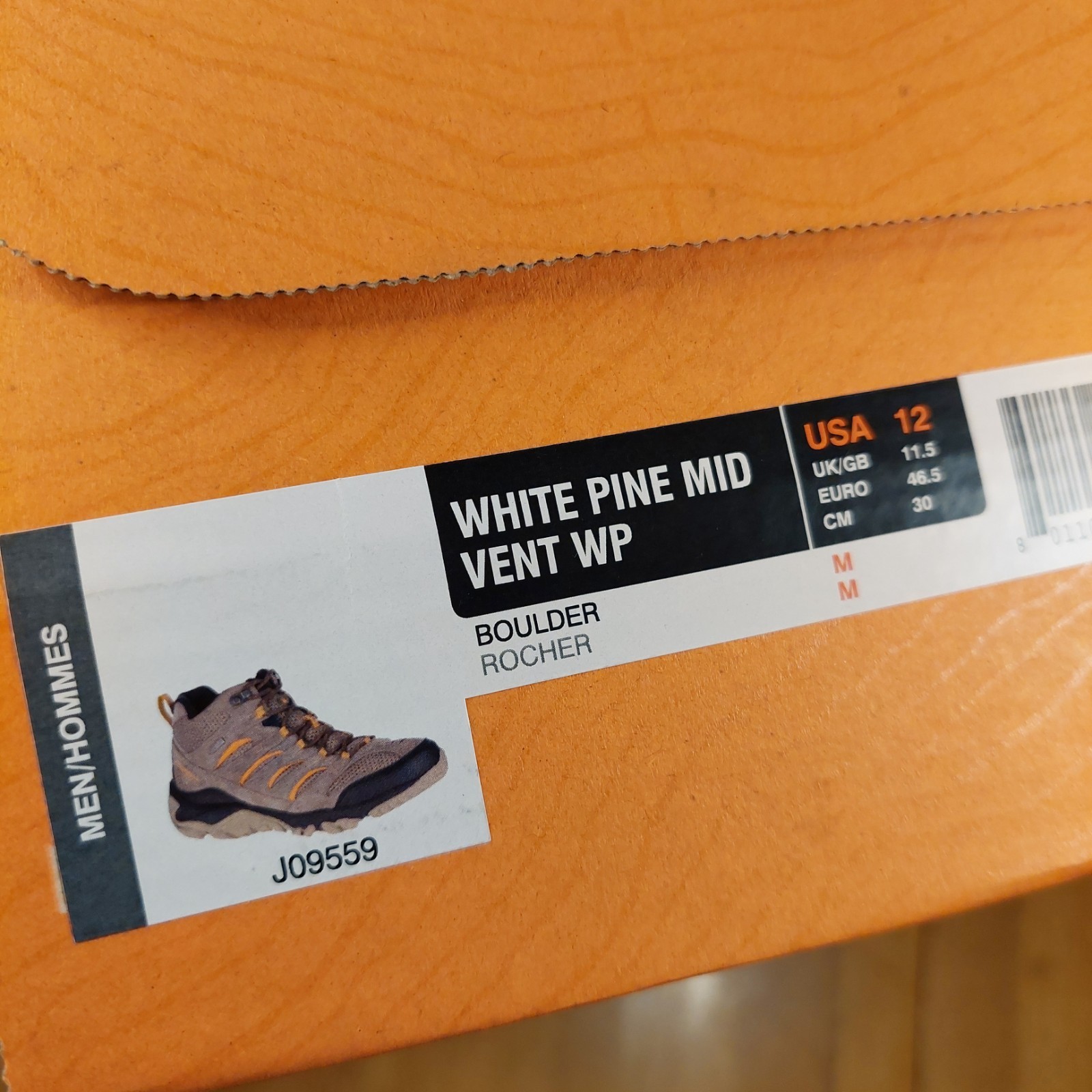 SCARPA DA TREKKING MERRELL WHITE PINE MID VENT IMPERMEABILE US UOMO 12 J09559