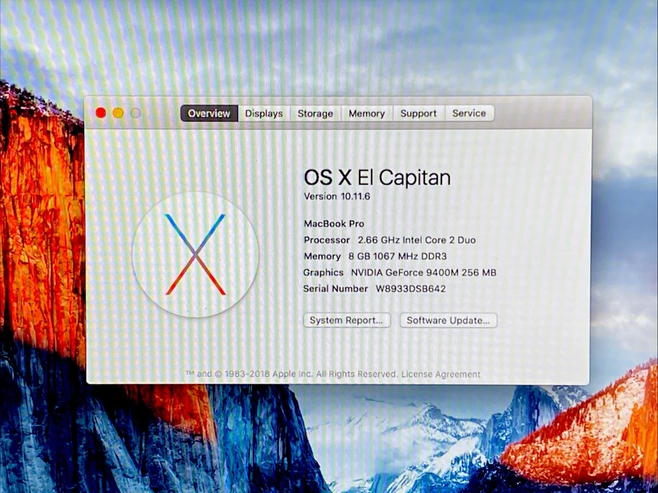 Apple MacBook Pro 15" 2009 A1286 C2D P8800 2.66GHz 8GB 320GB EI Capitan Nvidia - Image 3 of 4