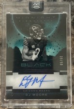 2025 Panini Black Midnight DJ Moore 39/50 Encased On Card Auto Chicago Bears