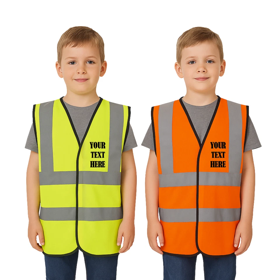 STEPAHEAD Personalized Custom Printed Hi Viz Visibility Safety Vest Waistcoat For Kids