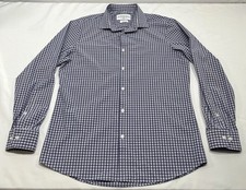 Mizzen  Main Shirt Mens XL Blue Check Leeward Trim Fit Stretch Performance USA