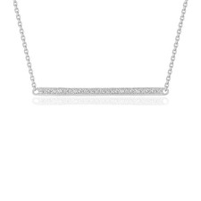 Diamond Bar Pendant in 14k White Gold 1/4 cttw