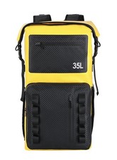 35L Yellow Black Waterproof RollTop Dry Bag Backpack Front Pocket Kayaking