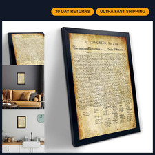 Vintage Declaration of Independence Canvas Poster - US Constitution Wall Art Dec