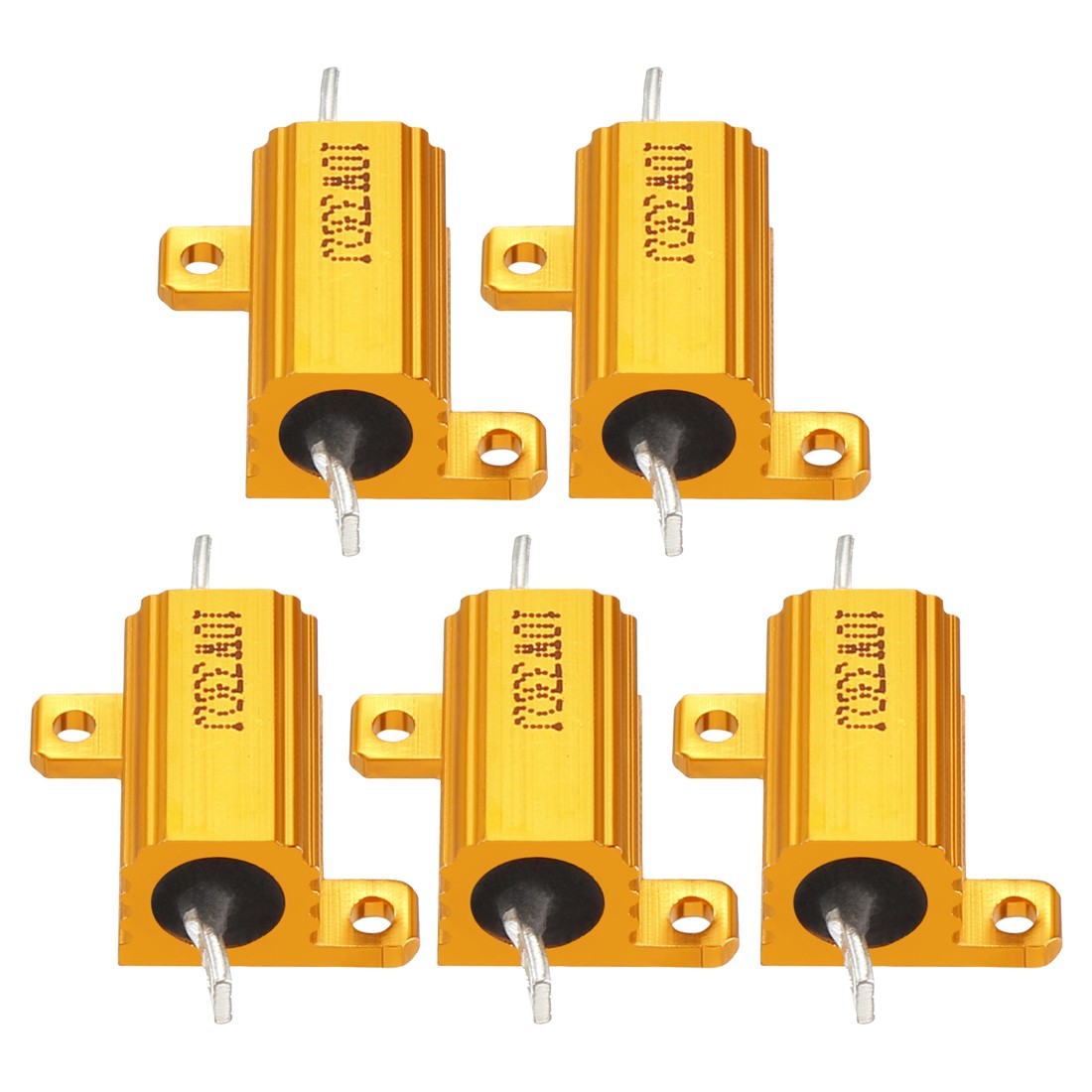 5 Pcs Aluminum Case Resistor, Great for Daily Use (Gold, 10W 33 Ohm)