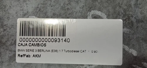 Caja Cambios para BMW SERIE 3 BERLINA (E36) * 93140 - Imagen 2 de 8
