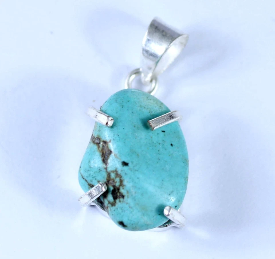Ciondolo grezzo naturale Arizona blu turchese 14,85 carati con pietra... - Immagine 2 di 4