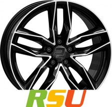 4x 2DRV WH40 schwarz hochglanzpoliert 8.5x19" ET45 LK5 108 ML 63.4 Alufelgen ...