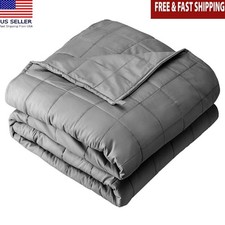 Weighted Blanket 25lb Cotton Heavy Nontoxic Glass Beads Sleep Therapy Comfort US