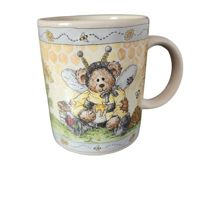 Vintage 1999 Boyds Collection Bearware Pottery Mug Bumblebee Bear WH Auden Quote