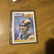 1987 Topps JIM EVERETT Rookie Card RC #145 Sharp and Pointy MINT LA Rams ??. rookie card picture