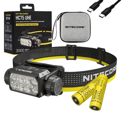 Nitecore HC75 UHE E-Focus Spotlight Floodlight Headlamp w/ EXTRA Battery