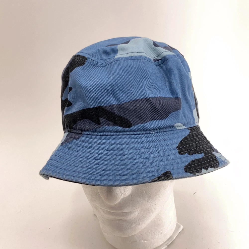Blue Arctic camouflage pattern cotton bucket sun hat L/XL