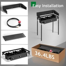 Portable 225,000 BTU Powerful 3-Burner Outdoor Camping Party Gas Propane Stove