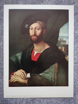 Giuliano de Medici von Raphael - Vintage Print - 1958
