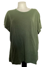 TIME AND TRU GREEN RELAXED FIT SLUB CREW NECK SHORT SLEEVE TEE SHIRT SZ 3XL 