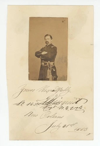 165th New York Infantry – Civil War Soldier Signed Mounted CDV Photo