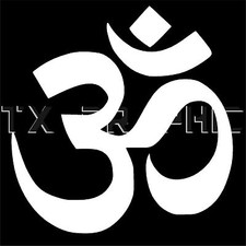 OM STICKER AUM VINYL DECAL HINDU HINDUISM BRAHMAN YOGA SPIRITUAL RELIGION
