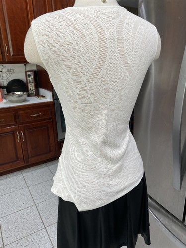 Maglione elasticizzato senza maniche BCBG MAXAZRIA da donna bianco ""Cassie"" - taglia small - Foto 5 di 6