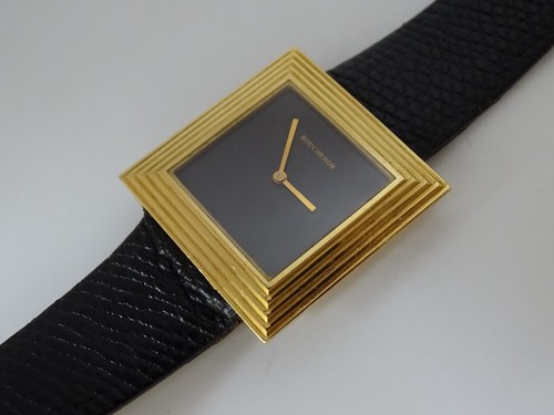 Cuarzo Boucheron cuadrado escalonado oro amarillo 18k vintage - Imagen 6 de 14