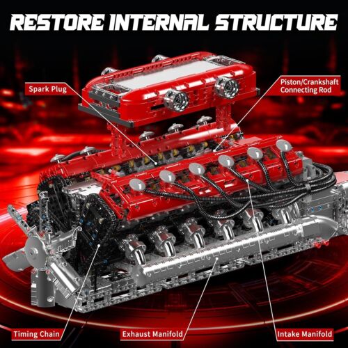 Mould King 10169 V12 Engine Building Block Sets, 3472 PCS V12 Engine Building Ki - Picture 4 of 14
