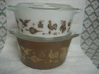 Pyrex #472 & #473 EARLY AMERICAN Casserole & Lid Set of 2 Vintage EUC